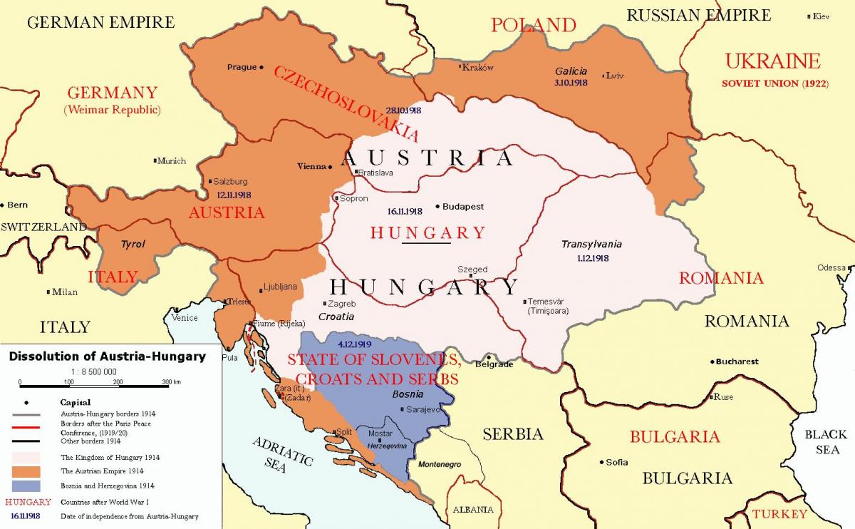 austria, ungaria hartă 1900