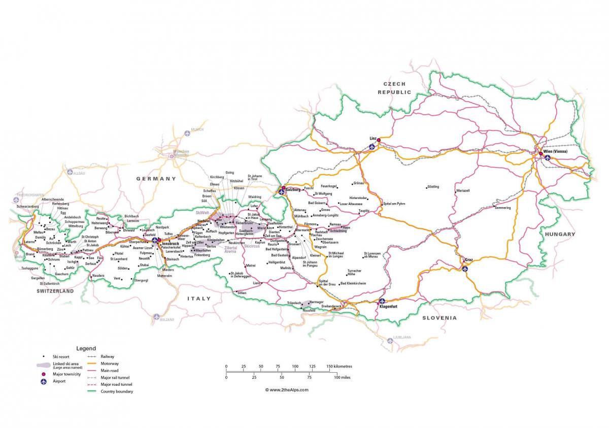 harta austria obiective turistice
