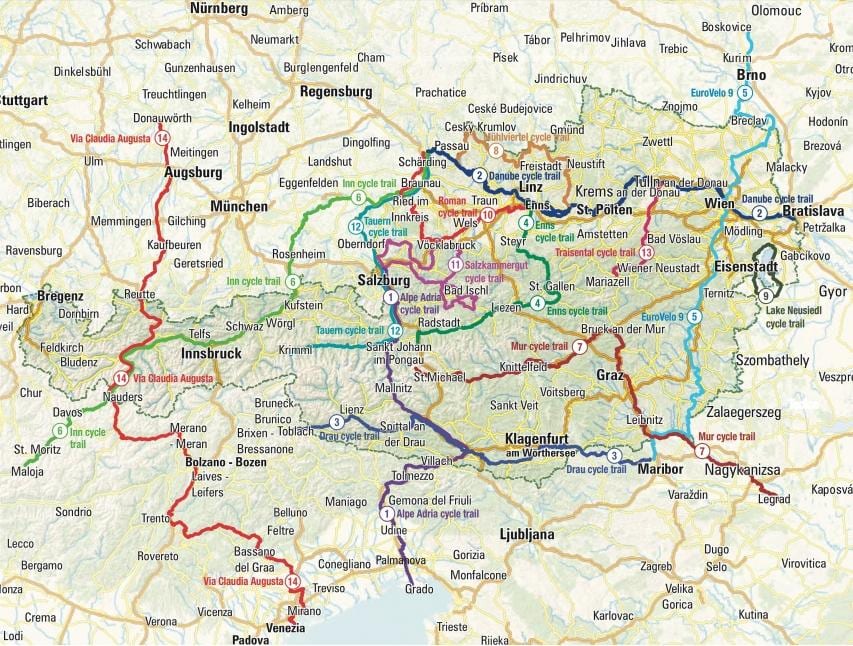 harta austria ciclism