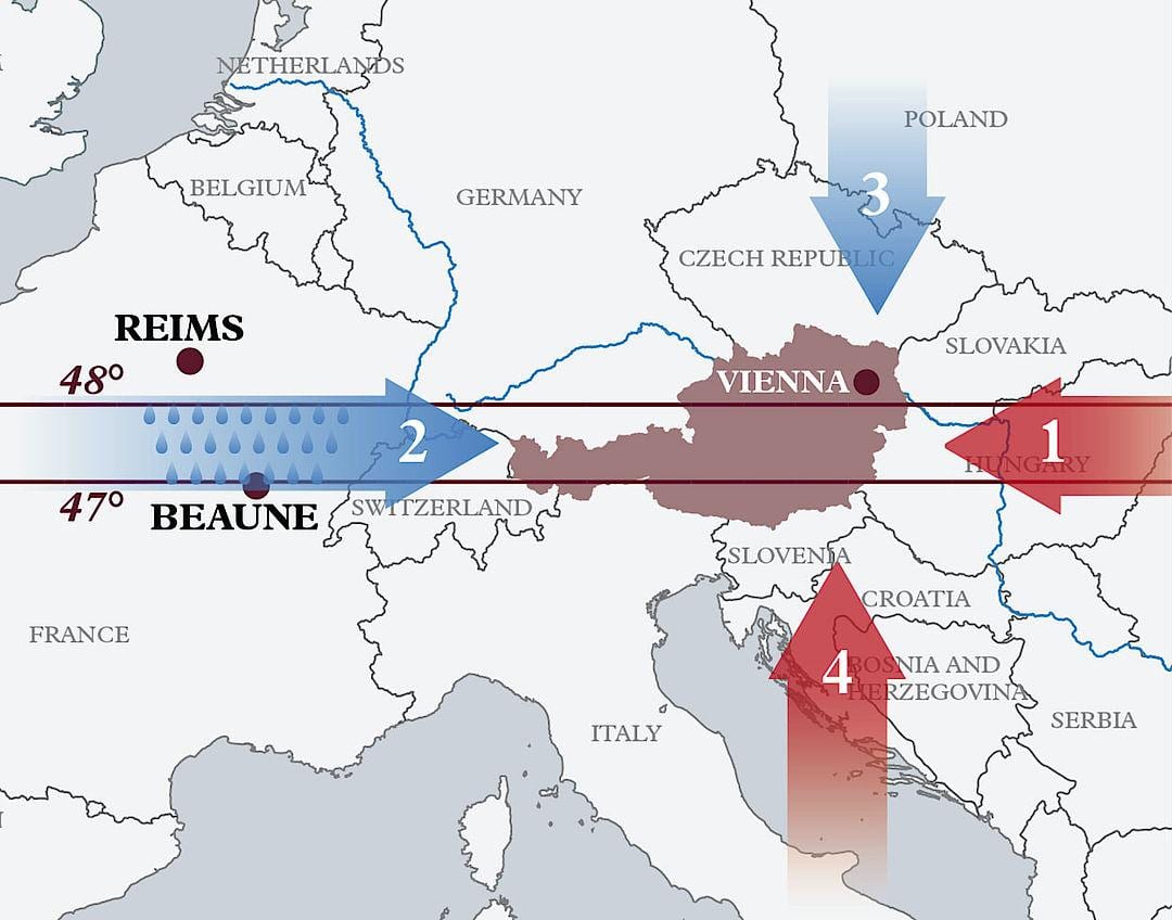 harta austria climatice