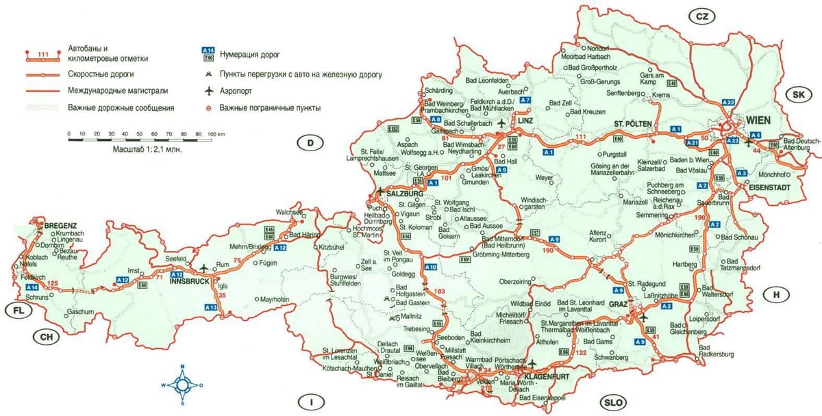 austria hartă de călătorie