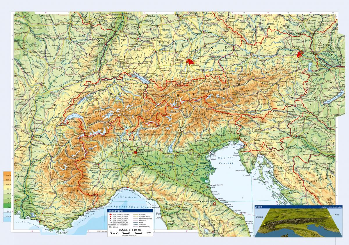 harta austria topografice