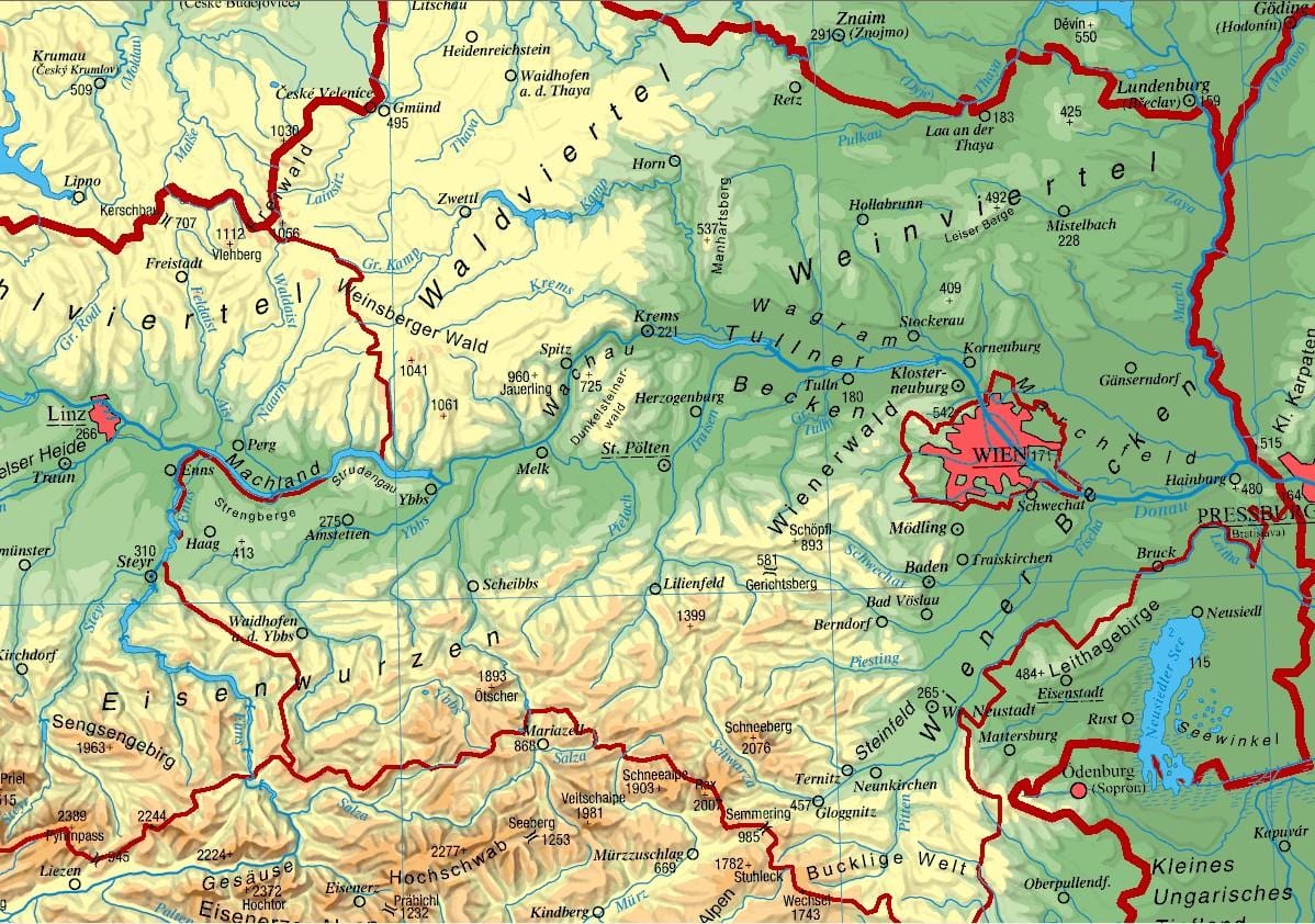 harta austria inferioară