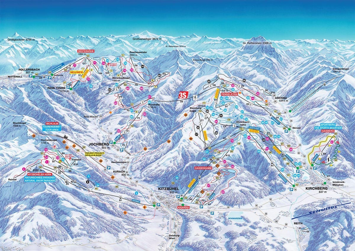schi austria hartă