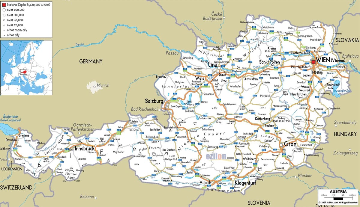 harta austriacă traseu