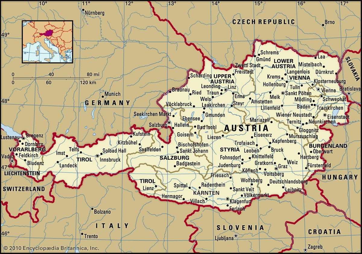 harta de castele în austria