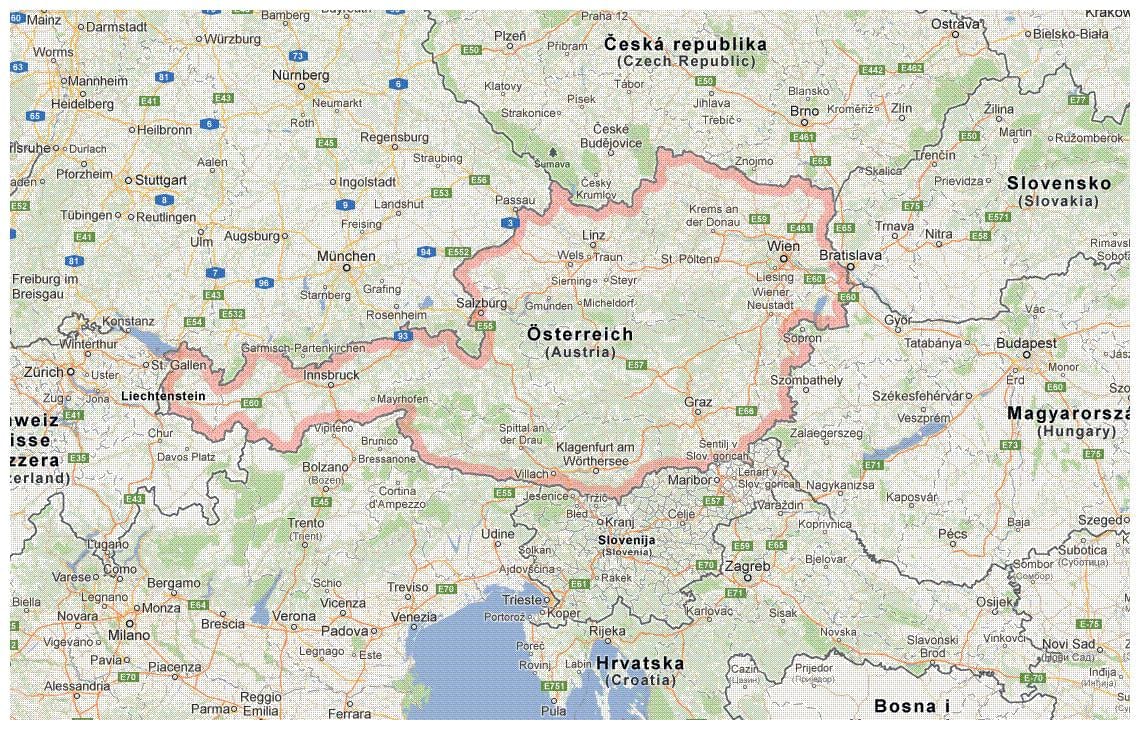 harta austria și țările vecine