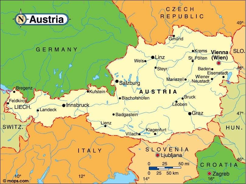 austria innsbruck hartă