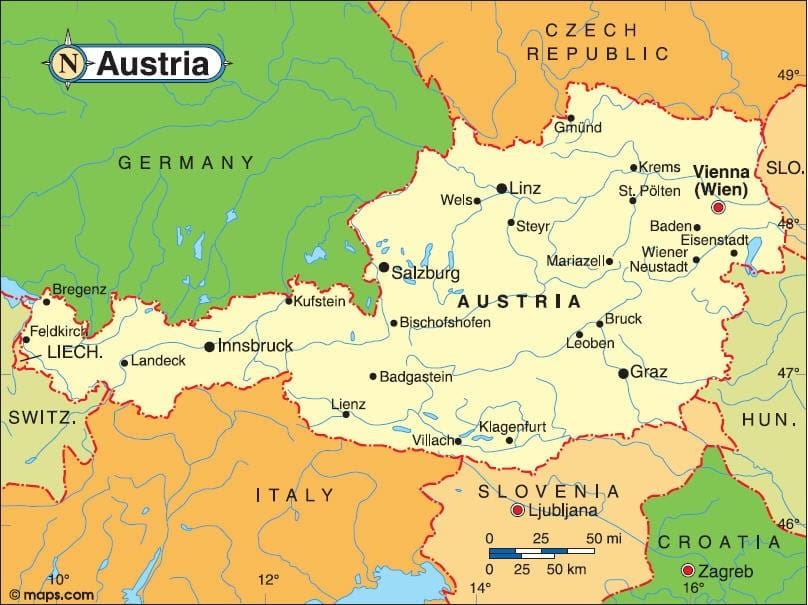 harta de pe traseul landeck austria