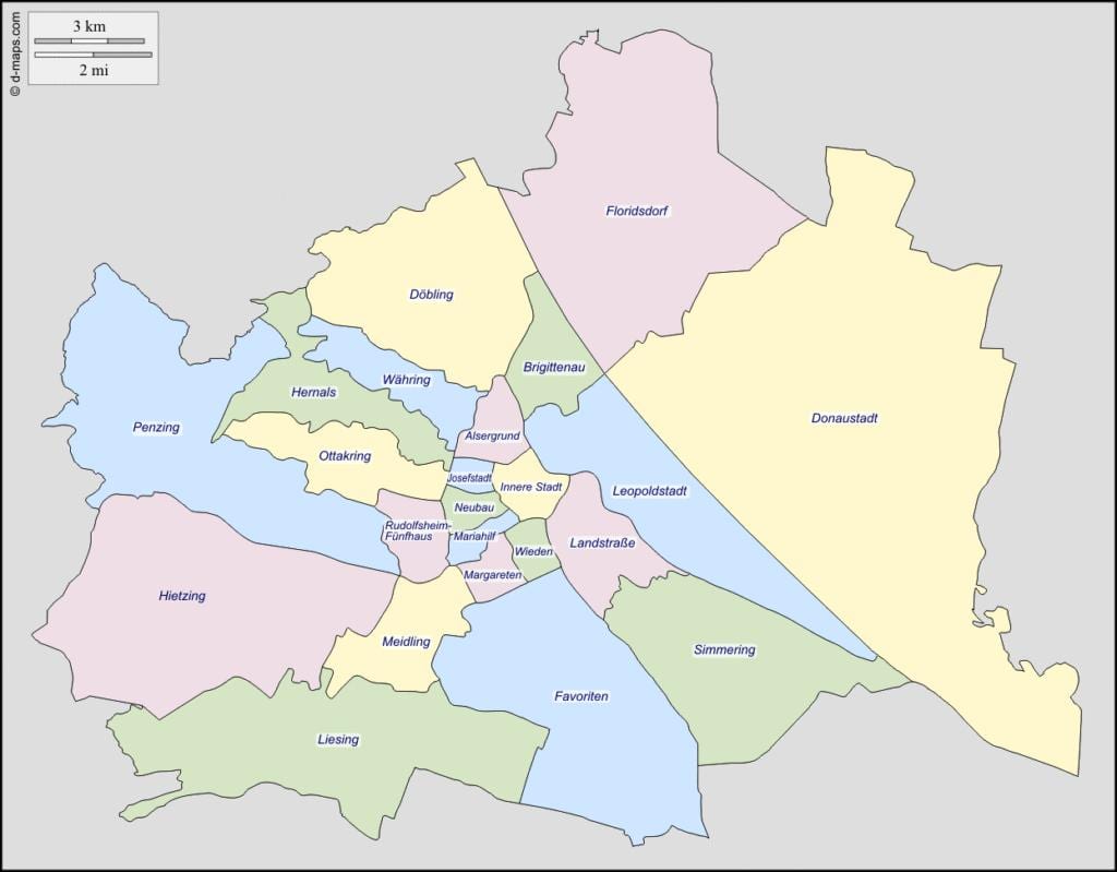 harta viena austria district