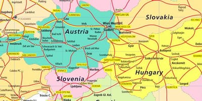 Austria feroviar hartă