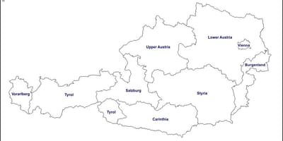 Hartă goală din austria