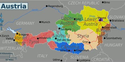 Austriac provincii hartă