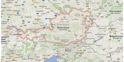 Harta austria și țările vecine