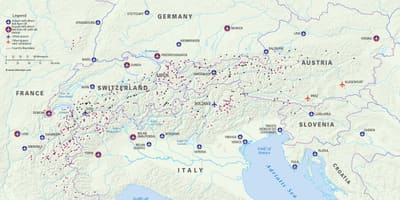 Harta austria statiuni de schi aeroporturi